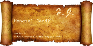 Henczel Jenő névjegykártya